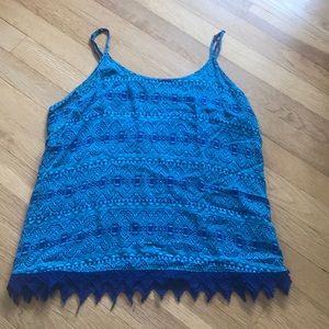blue and teal tank top